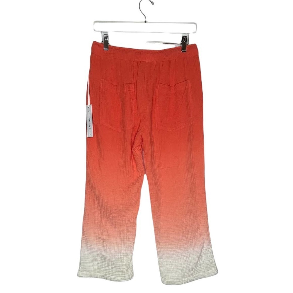 Young Fabulous & Broke Orange & White Ombre Crinkle Drawstring Lounge Pants Sz M